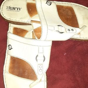 Womens Born ivory flip flops